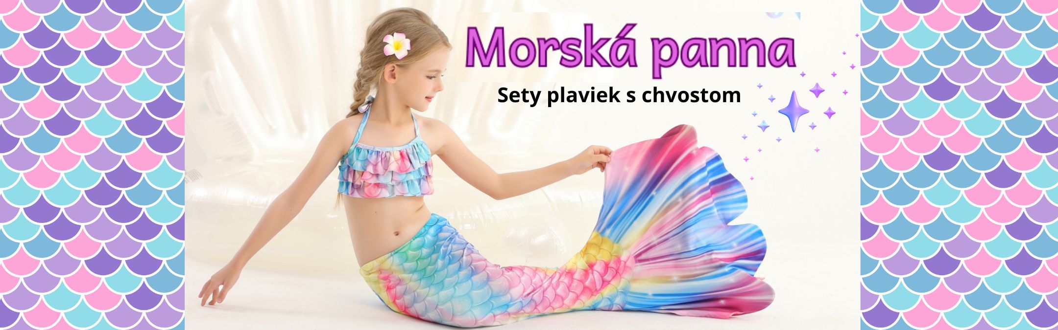 Morská panna set plaviek s chvostom