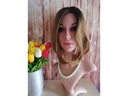 Leila - polodlhá ombre hnedá - čierna parochňa