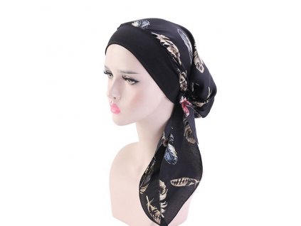 šatka čierna s pierkami