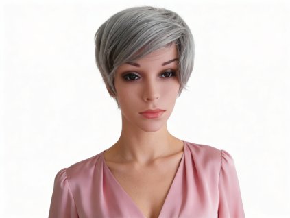 Bailey - krátka sivá parochňa s ofinou