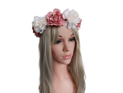 čelenka biela ružová 2