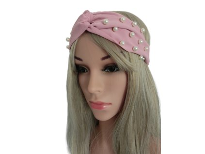 Čelenka s perlami ružová