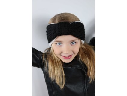 Čelenka pletená, zateplená číerna