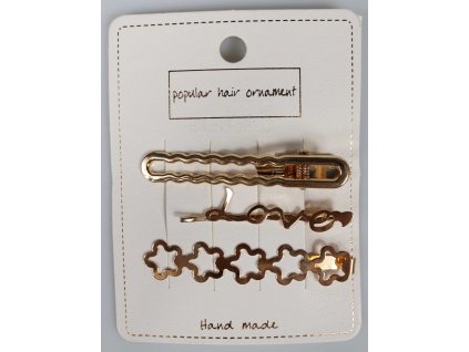 Sponky 3ks ozdobné kovové 4