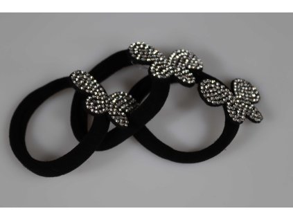 Set gumičiek 3 ks čierne s ozdobami 2