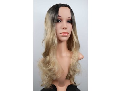 Alexa - dlhá ombre blond - čierna vlnitá parochňa 2022