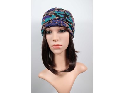 Nákrčník, čiapka, čelenka, gumička v jednom zeleno hnedá