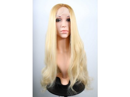Bella - dlhá lace front ombré blond - ryšavá vlnitá parochňa