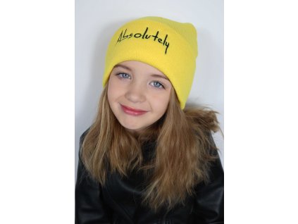 Čiapka s nápisom žltá