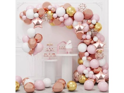 Párty balóny ružové 117 ks Girlanda