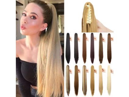 Príčeskový cop na štipci - blond 613 rovný