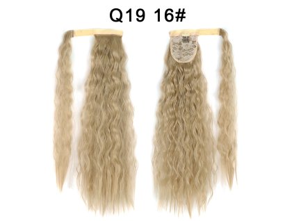 Príčeskový cop - blond - vlnitý Q19M16