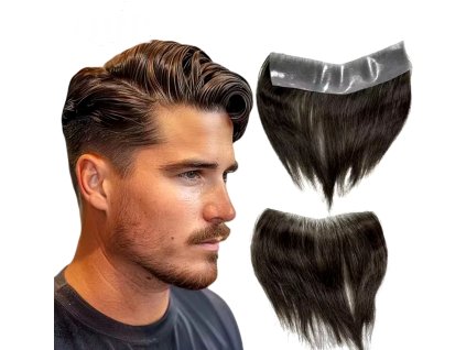 Pánsky lace front príčesok - tmavá hnedá až čierna