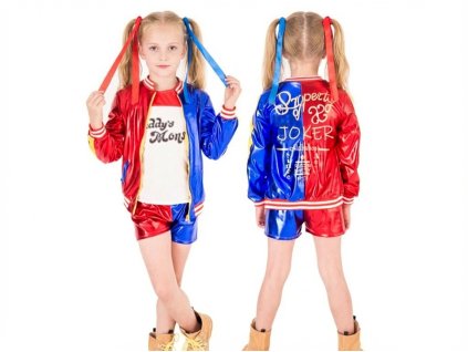 Kostým Harley Quinn Joker s nafukovacou pálkou