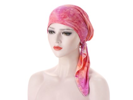 Šatka na hlavu - ružová