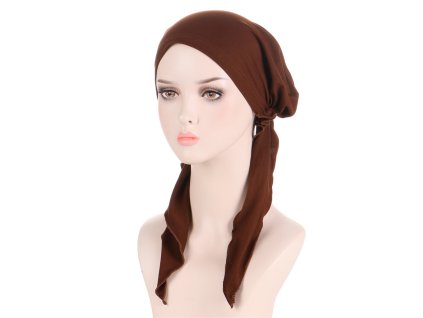 Šatka na hlavu - hnedá