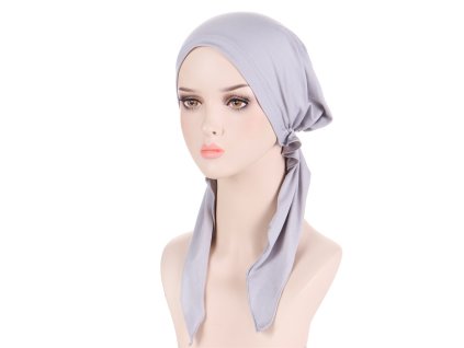 Šatka na hlavu - svetlá sivá