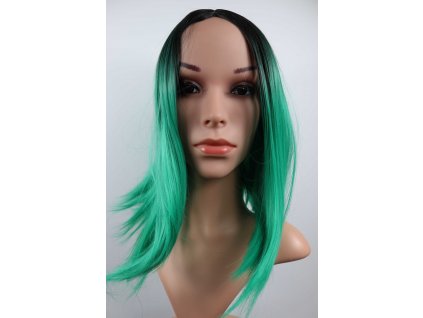 Charlotte - ombre čierna - zelená parochňa