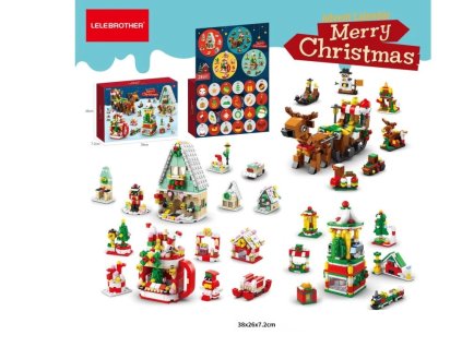 Adventný kalendár Veselé Vianoce - stavebnica s prekvapením