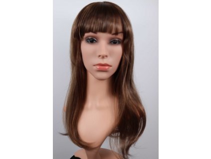 Katrin polodlhá gaštanová hnedá parochňa s ofinou