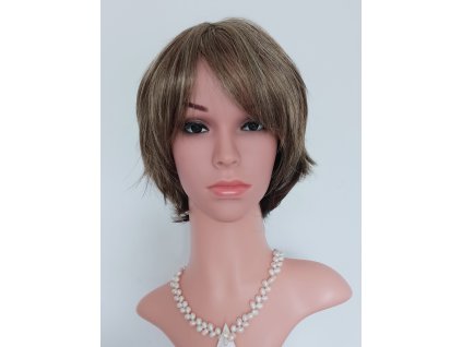 Eleanor - krátka hnedá parochňa s blond melírom - WQ - 02