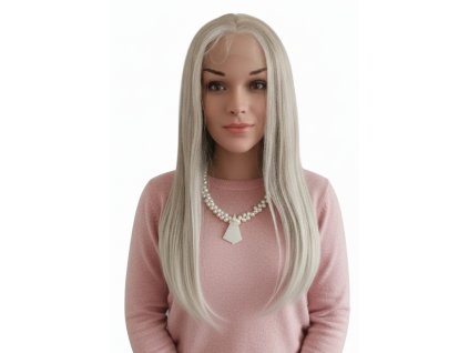 Klaudia - dlhá lace front melirovaná blond parochňa