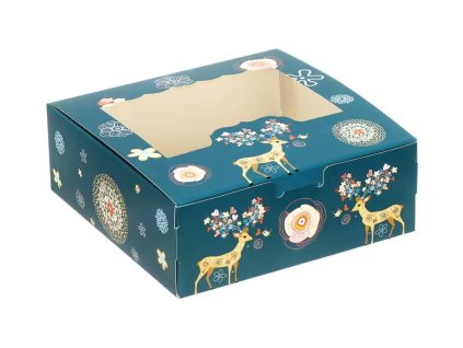 Vianočná krabička pre postavičky - tyrkysová  🎁