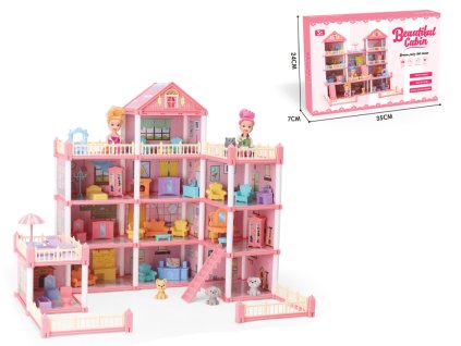Veľký ružový domček pre bábiky - 245ks