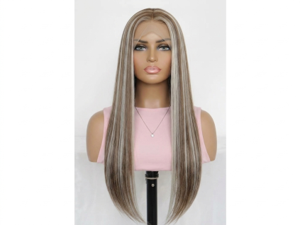 Klaudia - exclusive dlhá lace front melirovaná blond hnedá melir parochňa