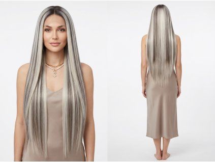 Cindy - exclusive dlhá lace front melirovaná blond hnedá melir parochňa