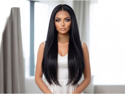 Amanda - lace front dlhá čierna parochňa