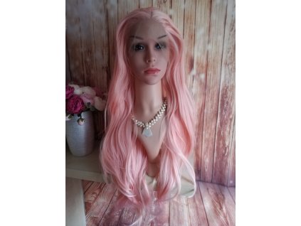 Amanda - lace front dlhá ružová parochňa