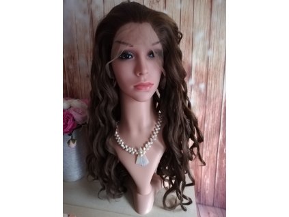 Joy - lace front hnedá vlnitá parochňa