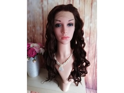 Andrea - lace front hnedá vlnitá parochňa