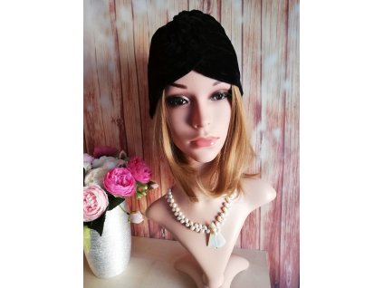 Dámsky semišový Turban - čierny
