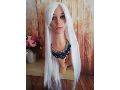 Emily dlhá biela parochňa s ofinou