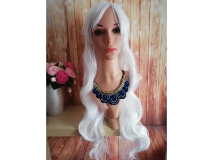 Abigail - dlhá biela vlnitá parochňa