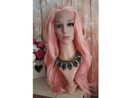 Amanda - lace front dlhá ružová parochňa (kratšia)