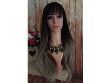 Misha - dlhá čierna - sivá ombre parochňa