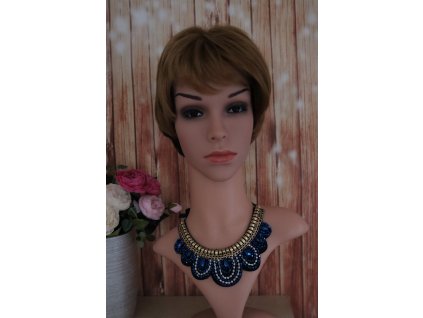 Valentina - krátka blond parochňa s melírom a ofinou