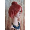 Cosplay - krátka červená - ryšavá parochňa s drdolom a ofinou