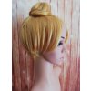 Tinker Bell - cosplay krátka žltá blond parochňa s drdolom