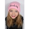 Čiapka s nápisom ružová