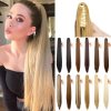 Príčeskový cop na štipci - blond 613 rovný