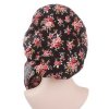 Šatka na hlavu - čierna s kvetmi