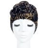 Dámsky luxusný Turban - čierny so zlatým lemom