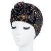 Dámsky luxusný Turban - čierny so zlatým lemom