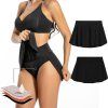 Menštruačné nepriepustné PLAVKY - spodný diel so sukňou - Čierne