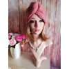 Dámsky Turban z vlny - ružový