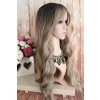 Anita - dlhá hnedá blond ombre vlnitá parochňa s ofinou